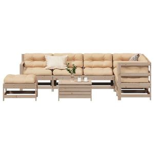 vidaXL Set mobilier de grădină cu perne, 8 piese, lemn masiv de pin imagine