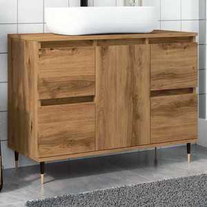 vidaXL Dulap pentru baie stejar artizanal, 80x33x60 cm, lemn prelucrat imagine