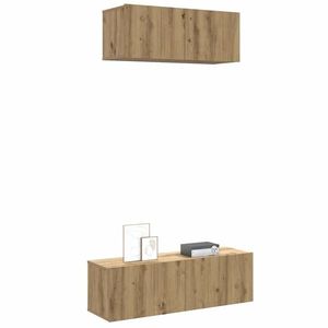 vidaXL Set dulap TV 2 piese montat pe perete Stejar artizanal imagine