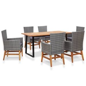 Set mobilier exterior 7 piese lemn imagine
