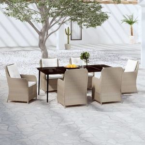 vidaXL Set de mobilier pentru grădină, 7 piese, maro imagine