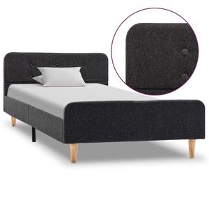 vidaXL Cadru de pat, gri închis, 100 x 200 cm, pânză de sac imagine