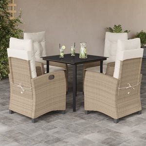 vidaXL Set mobilier de grădină cu perne, 5 piese, bej, poliratan imagine