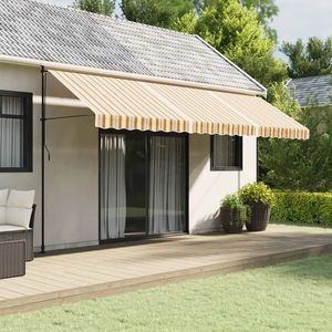 vidaXL Pânză de rezervă copertină, dungi multicolore, 5x3 m imagine