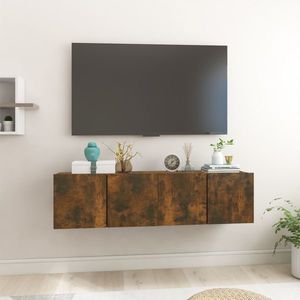 vidaXL Dulapuri TV suspendate 2 buc. stejar fumuriu 60x30x30 cm imagine