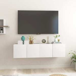 vidaXL Dulapuri TV suspendate, 2 buc., alb, 60x30x30 cm imagine