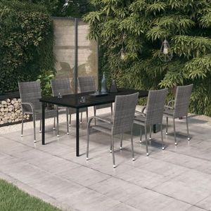 vidaXL Set mobilier de grădină, 5 piese, negru, sticlă și oțel imagine