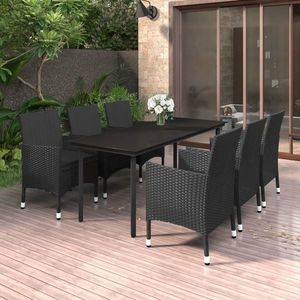 vidaXL Set mobilier de grădină cu perne, 7 piese, poliratan și sticlă imagine