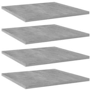 vidaXL Plăci bibliotecă, gri beton, 4 buc, 40 x 40 x 1, 5 cm, PAL imagine
