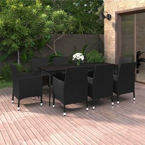 vidaXL Set mobilier de grădină cu perne, 9 piese, poliratan și sticlă imagine