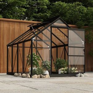 vidaXL Seră cadru bază antracit 1, 6 m², aluminiu (nu se vinde separat) imagine