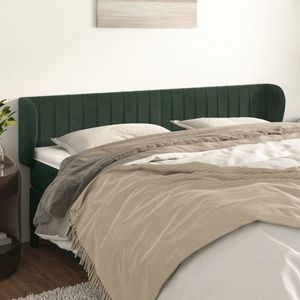vidaXL Tăblie de pat cu aripioare verde închis 203x23x78/88 cm catifea imagine