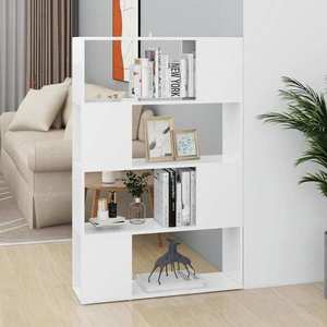 vidaXL Bibliotecă/Separator cameră, alb, 80x24x124, 5 cm, PAL imagine