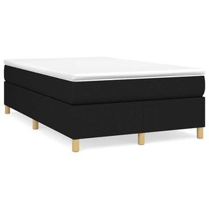 vidaXL Pat box spring cu saltea, negru, 120x190 cm, catifea imagine