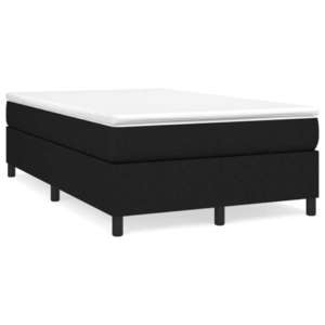 vidaXL Pat box spring cu saltea, negru, 120x190 cm, catifea imagine
