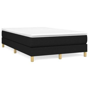 vidaXL Pat box spring cu saltea, negru, 120x190 cm, catifea imagine