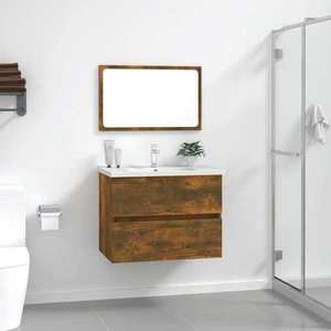 vidaXL Set mobilier de baie, 2 piese, stejar fumuriu, lemn prelucrat imagine