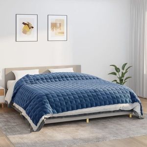 vidaXL Pătură cu greutăți, albastru, 235x290 cm, 15 kg, textil imagine