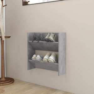 vidaXL Pantofar de perete, gri beton, 60x18x60 cm, PAL imagine
