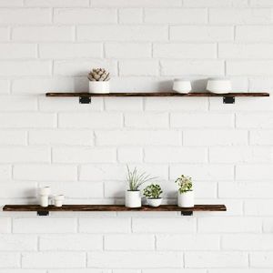 vidaXL Rafturi perete 4 buc. stejar fumuriu 100x10x1, 5cm lemn compozit imagine
