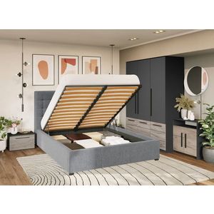 Set Mobila Dormitor Noce T1 cu Pat Tapitat imagine