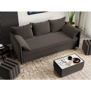 Canapea Extensibila Vanilla Stofa Catifea Grej 27 imagine