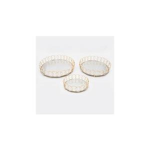 SET 2x tavă decorativă d. 27/33/37 cm auriu imagine