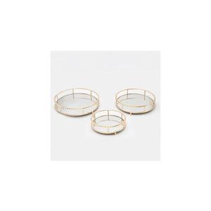 SET 2x tavă decorativă d. 27/33/37 cm auriu imagine
