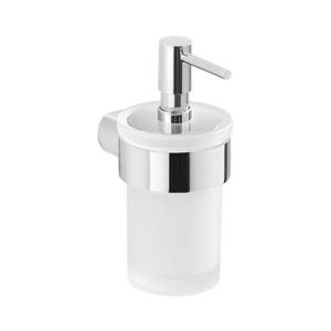 Dozator de perete pentru săpun Gedy PIRENEI 110 mm sticlă alburie/crom lucios imagine
