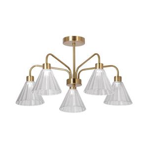 Lustră pe tijă 5xE27/60W/230V auriu imagine