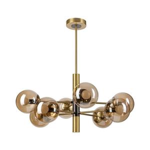 Lustră pe tijă ROLLO 8xE14/5W/230V auriu/fumuriu imagine