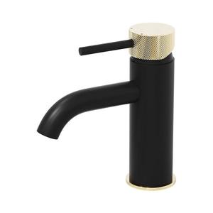 Baterie de lavoar BATH DELUXE 28-005-03-72-00 ANHOLT 15, 6 cm negru/alamă imagine