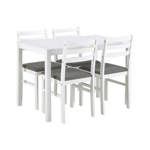 Set de masă de sufragerie și 4 scaune EMILY alb imagine