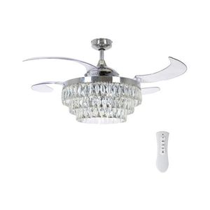 lator LED de tavan FANAWAY 212923 VEIL 6xE14/4, 5W/230V crom + telecomandă imagine
