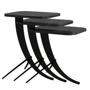 Masă pliabilă Pion Black Marble, 3 buc, negru imagine