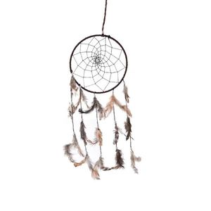 InDecor Captator de vise din bumbac cu pene maro, 15 x 15 x 40 cm, maro, S imagine