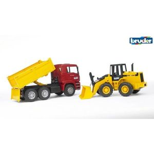 Bruder 2725 Vehicule de construcții MAN nákl.mașină și excavator imagine