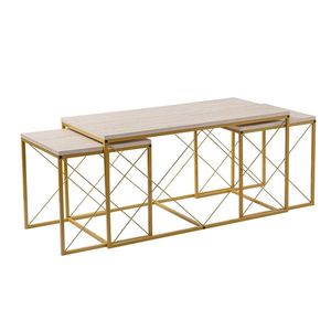 Masă de cafea Defne Gold Travertine, bej imagine