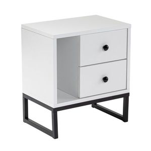 Măsuță de noptieră Glimmer White, alb imagine