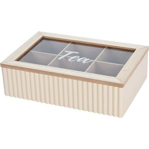 Cutie pentru pliculețe de ceai Stripes bej, 24 x 7 x 16 cm, bej imagine