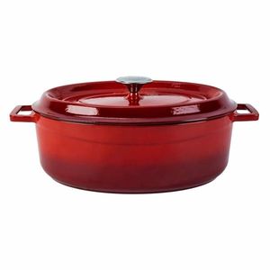LAVA Metal Oală ovală din fontă roșie , 7 l, diametru 31 cm imagine