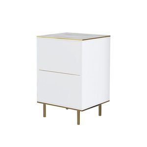 Măsuță de noptieră Imaj Marble White, alb imagine