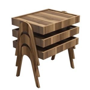 Masă pliantă Roma Walnut, 3 buc, naturală imagine