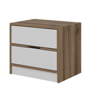 Măsuță de noptieră Elina Walnut White, alb imagine
