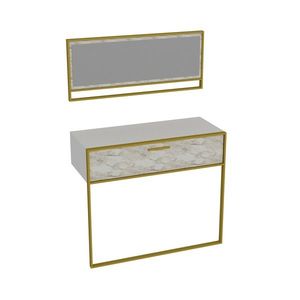 Masă decorativă Polka Aynali Alb, alb imagine