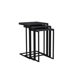 Masă pliabilă Black Mermer, 3 buc, negru imagine