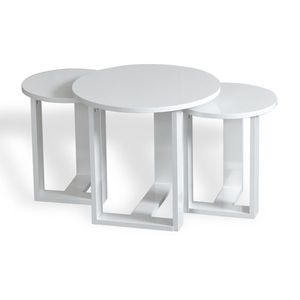 Masă pliantă Mira White, 3 buc, alb imagine