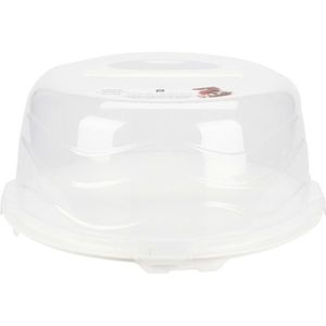Tavă de servit tort cu capac EH, diametru 33 cm, alb, alb imagine