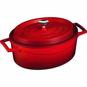 LAVA Metal Oală ovală din fontă roșie, 4, 8 l, diametru 29 cm imagine