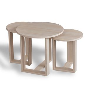 Masă pliantă Mira Oak, 3 buc, maro deschis imagine